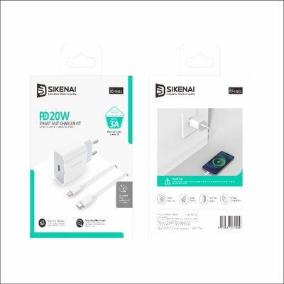 PD-16L-EU מטען SIKENAI 20W כניסת PD עם כבל אייפון