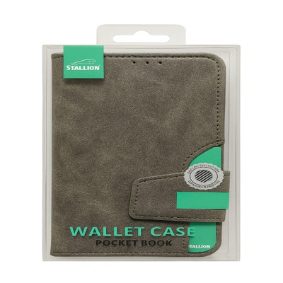 כיסוי ספר סטליון אייפון 16 פרו אפור