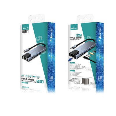 מתאם טייפ סי למחשב 5 ב1 C-08