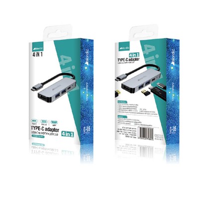 מתאם מ טייפ סי ל HDMI+2xUSB+USB-C (C-06)