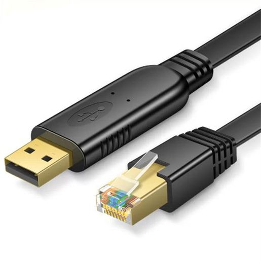 كابل مسطّح Rollover ‏USB 2.0 إلى RJ45 كونسول سيسكو – بديل RS232
